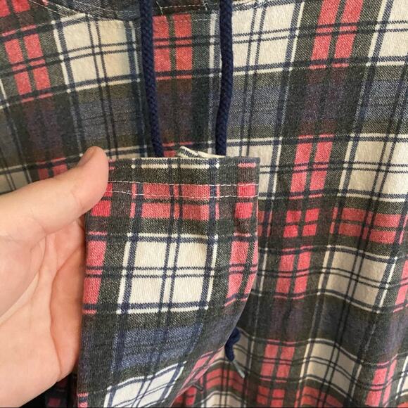 Plaid Drawstring Waist Pullover Hoodie Top Women's Approx Size Medium - Picture 5 of 8